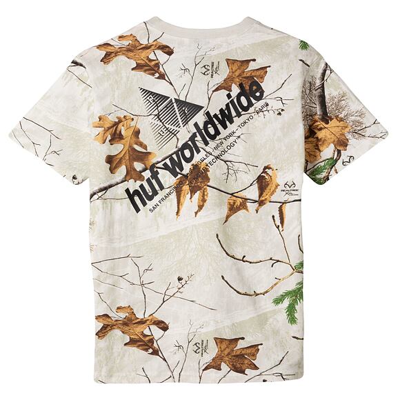 Triko HUF Realtree Peak Logo T-Shirt White