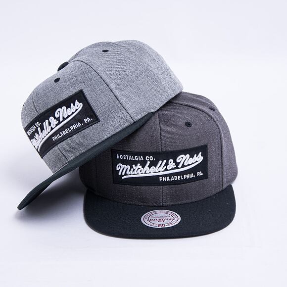 Kšiltovka Mitchell & Ness Box Logo Snapback Branded Charcoal Black