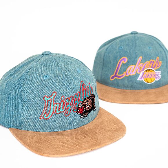 Kšiltovka Mitchell & Ness INTL853 Los Angeles Lakers Denim Script Deadstock Snapback