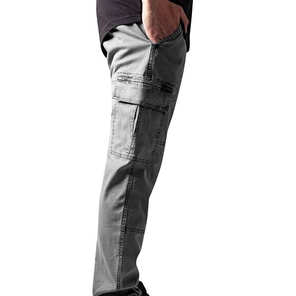 Kalhoty Urban Classic TB1435 Washed Cargo Twill Jogging Pants Grey