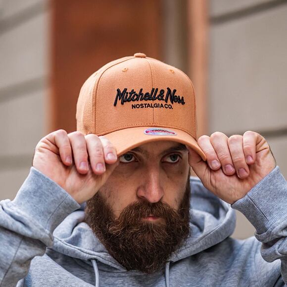 Kšiltovka Mitchell & Ness - Branded Pinscript Classic Red - Tan