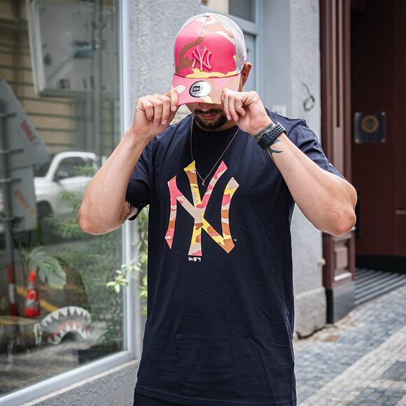 Triko New Era MLB Camo Pack Infill New York Yankees Navy / Pink Camo