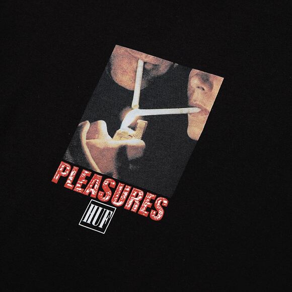 Triko HUF × Pleasures Together T-Shirt Black