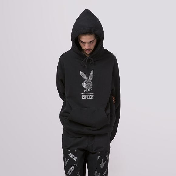 Mikina HUF Playboy Rhinestone Hoodie Black