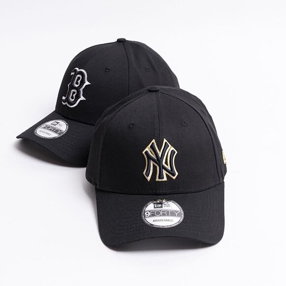 Kšiltovka New Era 9FORTY Gold Pop New York Yankees Strapback Black