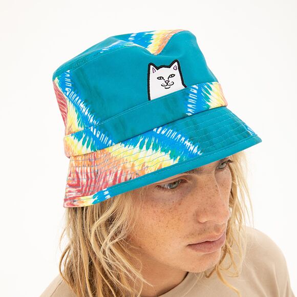 Klobouk Rip N Dip Lord Nermal Tie Dye Bucket Hat Teal Rainbow RND9137