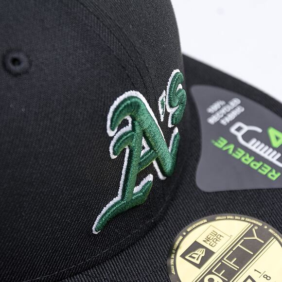 Kšiltovka New Era 59FIFTY MLB Repreve 5 Oakland Athletics Fitted Black