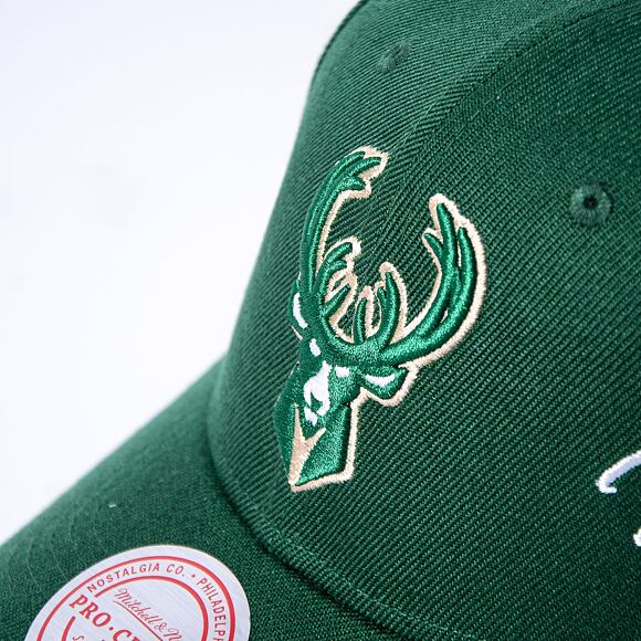 Kšiltovka Mitchell & Ness Champ Wrap Pro Snapback Milwaukee Bucks Green