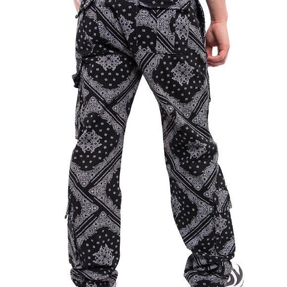 Kalhoty Karl Kani Small Signature Washed Paisley Cargo Pants Vintage Black