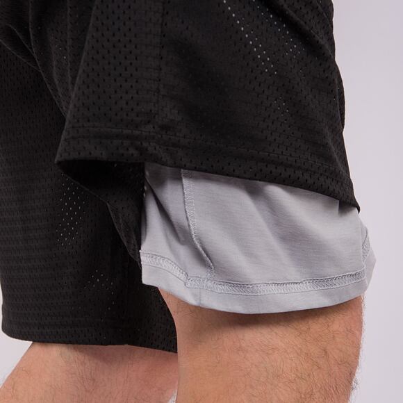 Kraťasy New Era Mesh Shorts Branded Black / Grey