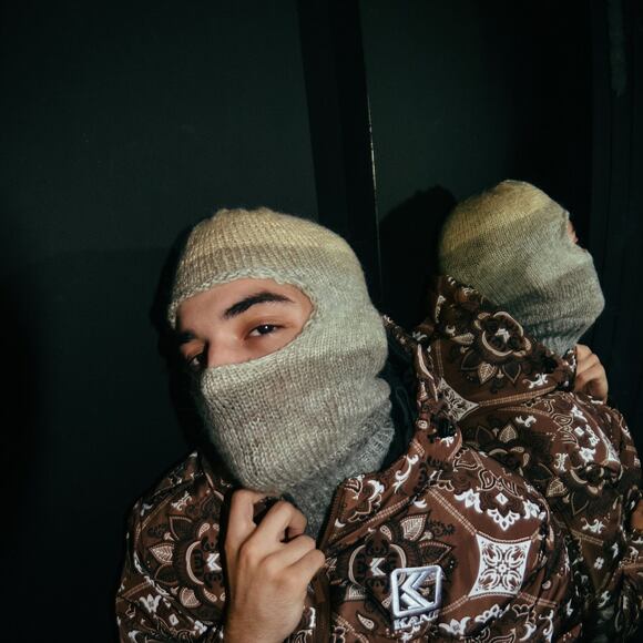 Custom made pletená Balaclava kukla - Sandy Grey
