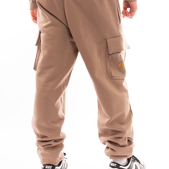 Tepláky New Era Script Cargo Joggers Ash Brown / Metalic Gold