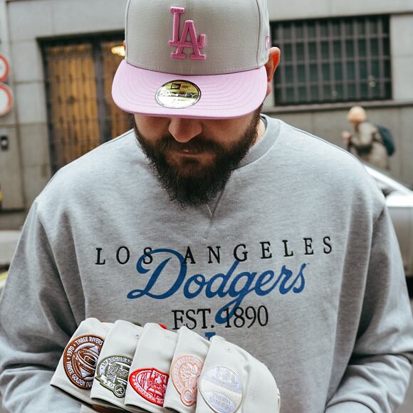 Kšiltovka New Era 59FIFTY MLB White Crown Los Angeles Dodgers Cooperstown Off White / Fondant Pink