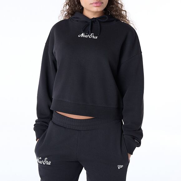 Dámská Mikina New Era - Script Crop Hoodie - Black