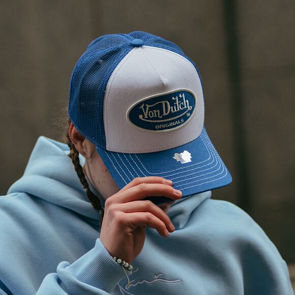 Kšiltovka Von Dutch Boston Trucker Cotton Twill White/Blue