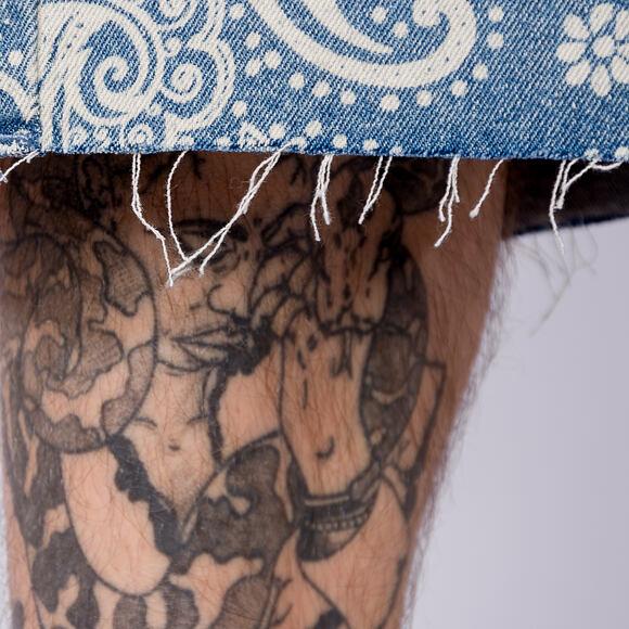Džínové Kraťasy - Kani Paisley Jorts - Blue