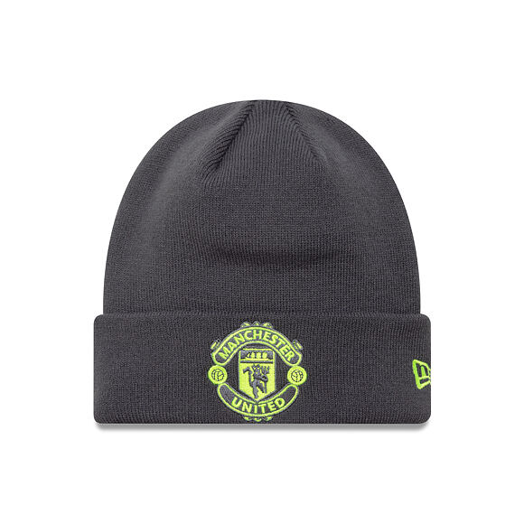 Kulich New Era - Seasonal Cuff Beanie - Manchester United FC - Graphite / Cyber Yellow