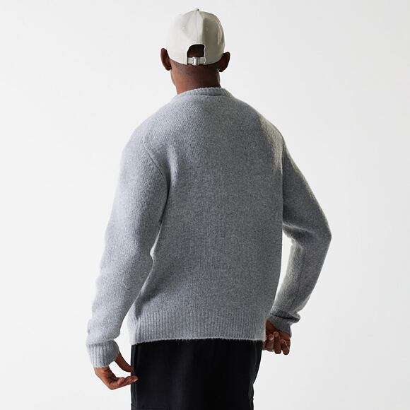 Svetr New Era - Branded Script Knit Sweater - Heather Grey