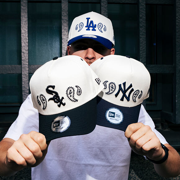 Kšiltovka New Era - MLB Paisley Bandana 9FORTY A-Frame - LA Dodgers - Cream / Dark Royal