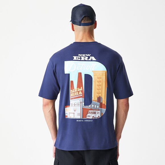 Triko New Era - Branded Location Oversized Tee - Navy