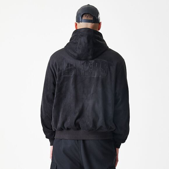 Bunda New Era - NBA Suede Hooded Jacket - LA LAkers - Black