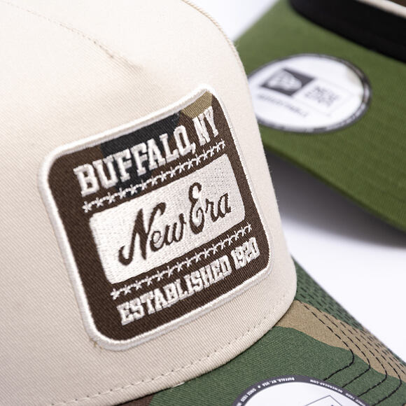 Kšiltovka New Era - Branded Camo Patch 9FORTY A-Frame - Stone / Woodland Camo