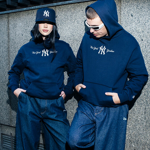 Mikina New Era - MLB Graphic Oversized Hoody - NY Yankees - Navy