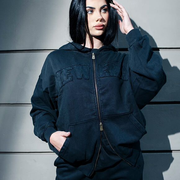 Mikina New Era - Branded Washed Full-Zip Hoody - Black