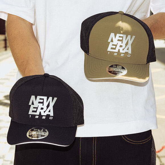 Kšiltovka New Era - Branded Reflective 9FORTY M-CROWN A-Frame Trucker - New Olive
