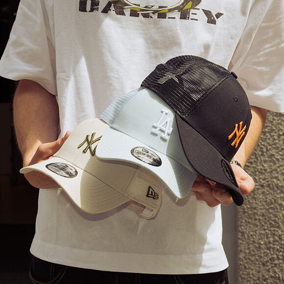 Kšiltovka New Era - MLB Midi Homefield 9FORTY Trucker - LA Dodgers - Sky Blue / White