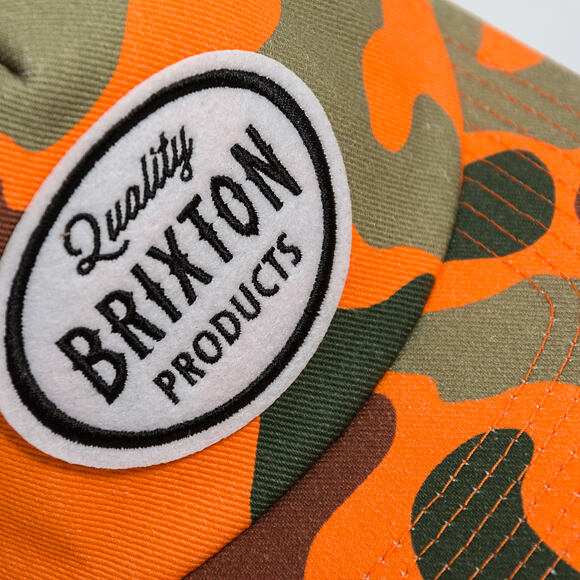 Kšiltovka Brixton - Henry Mp Trucker Hat - Orange Duck Camo/Orange