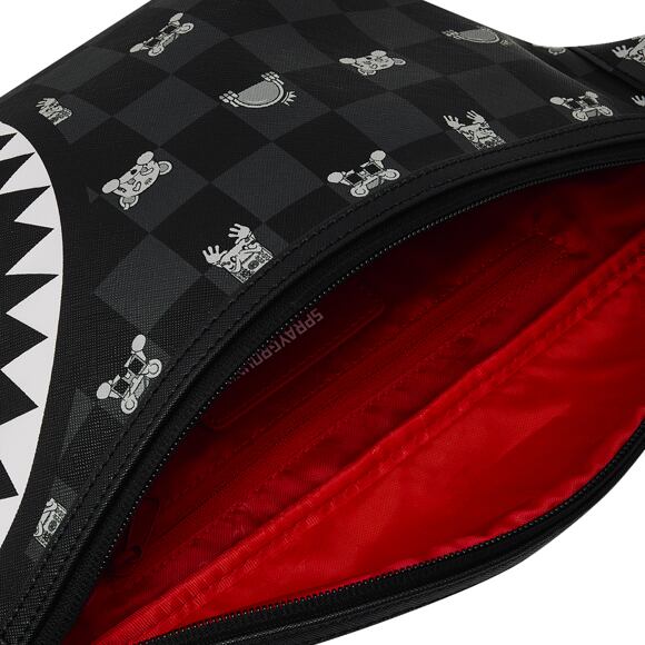 Ledvinka Sprayground - Gray Peeking Character Check Savvy Crossbody