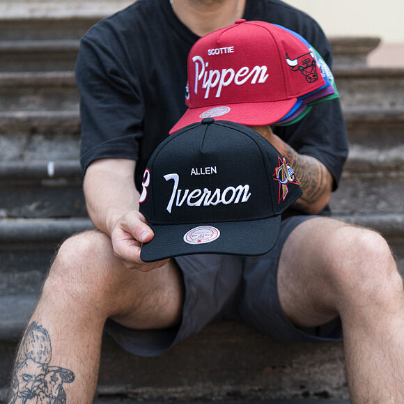 Kšiltovka Mitchell & Ness - Player Script Hwc - NBA - Chicago Bulls - Scottie Pippen - Red