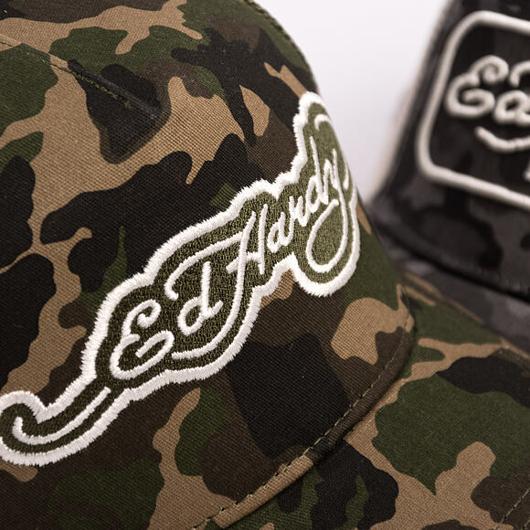 Kšiltovka Ed Hardy - Embroidery Applique Cord 5 Panel Trucker Cap