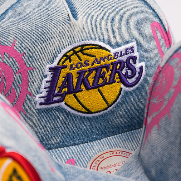 Kšiltovka Mitchell & Ness - Painted Love - NBA - Los Angeles Lakers - Light Blue