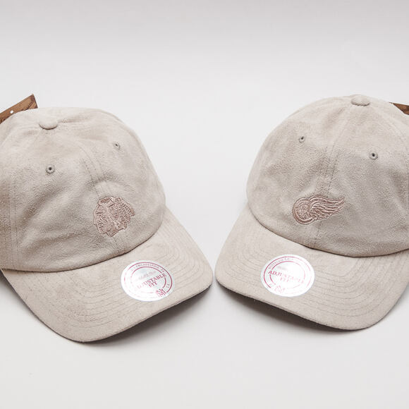 Kšiltovka Mitchell & Ness Micro Suede Slouch Detroit Red Wings Pewter Strapback