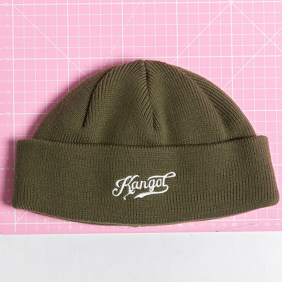 Kulich Kangol  Vintage Script Logo Beanie Winter Moss Green