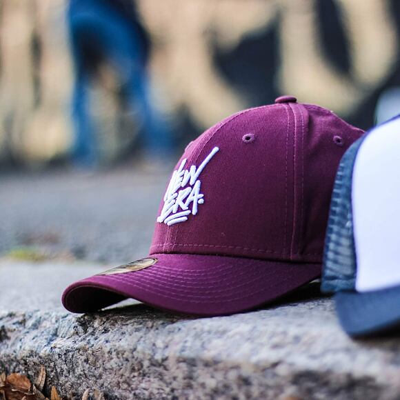 Dětská Kšiltovka New Era 9FORTY Script Toddler Maroon / White Strapback