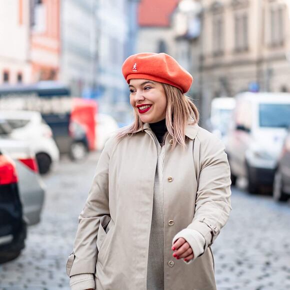 Baret Kangol Wool Jax Beret Fiery Orange K3107ST-FO787