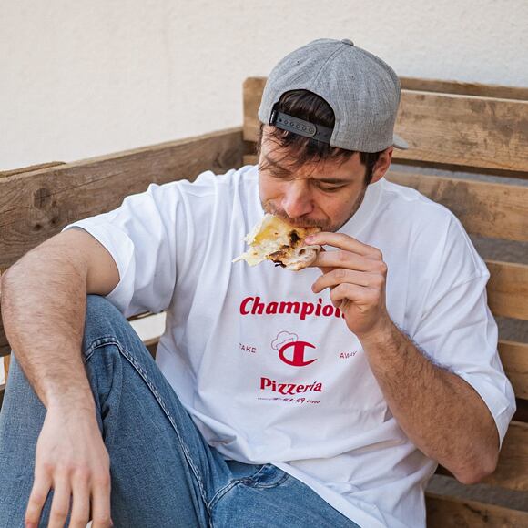 Triko Champion T T-Shirt Pizzeria 216429 WHT White