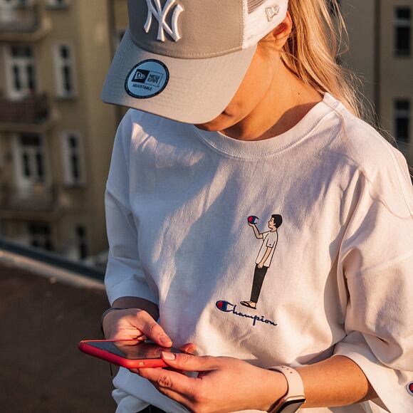 Triko Champion Crewneck T-Shirt White 214419 WW006