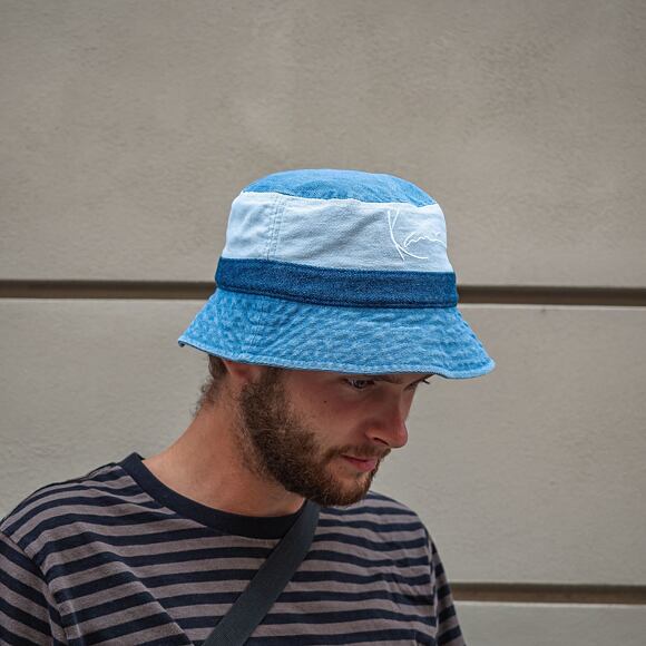 Klobouk Karl Kani KK Signature Block Denim Bucket Hat Blue 7115093