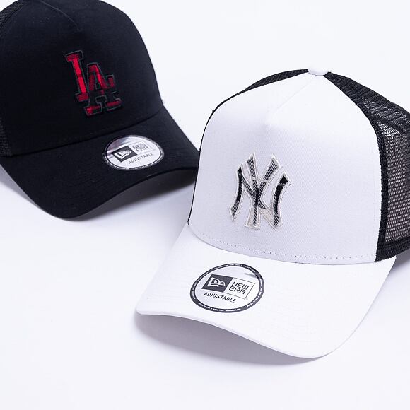 Kšiltovka New Era 9FORTY MLB Check Infill Trucker New York Yankees Strapback Stone