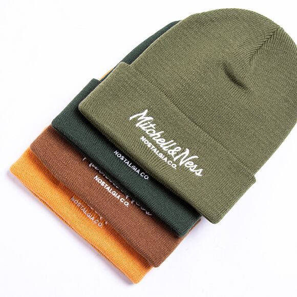 Kulich Mitchell & Ness Branded Pinscript Cuff Knit Dark Orange