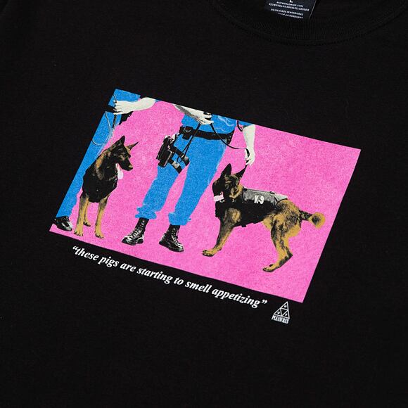 Triko HUF × Pleasures Gang Control T-Shirt Black