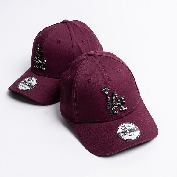 Dětská kšiltovka New Era 9FORTY MLB Wild Camo Los Angeles Dodgers Maroon