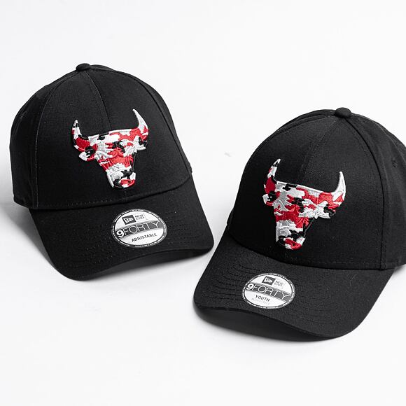 Dětská kšiltovka New Era 9FORTY NBA Wild Camo Chicago Bulls Black