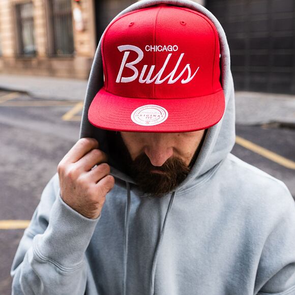 Kšiltovka Mitchell & Ness Chicago Bulls Vintage Draft Script Snapback Bulls Red