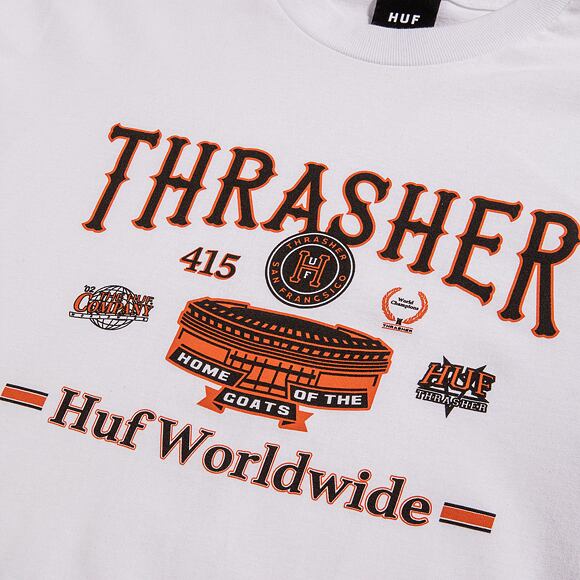 Triko s dlouhým rukávem HUF × Thrasher Monteray Longsleeve White