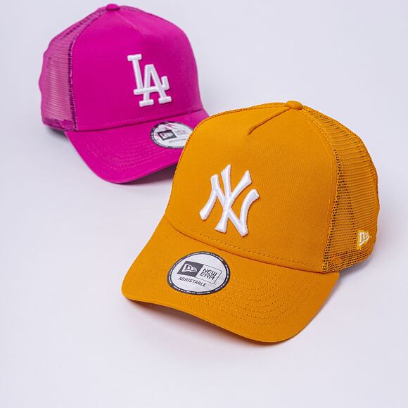 Kšiltovka New Era 9FORTY A-Frame Trucker Tonal Mesh New York Yankees Snapback Tangerine